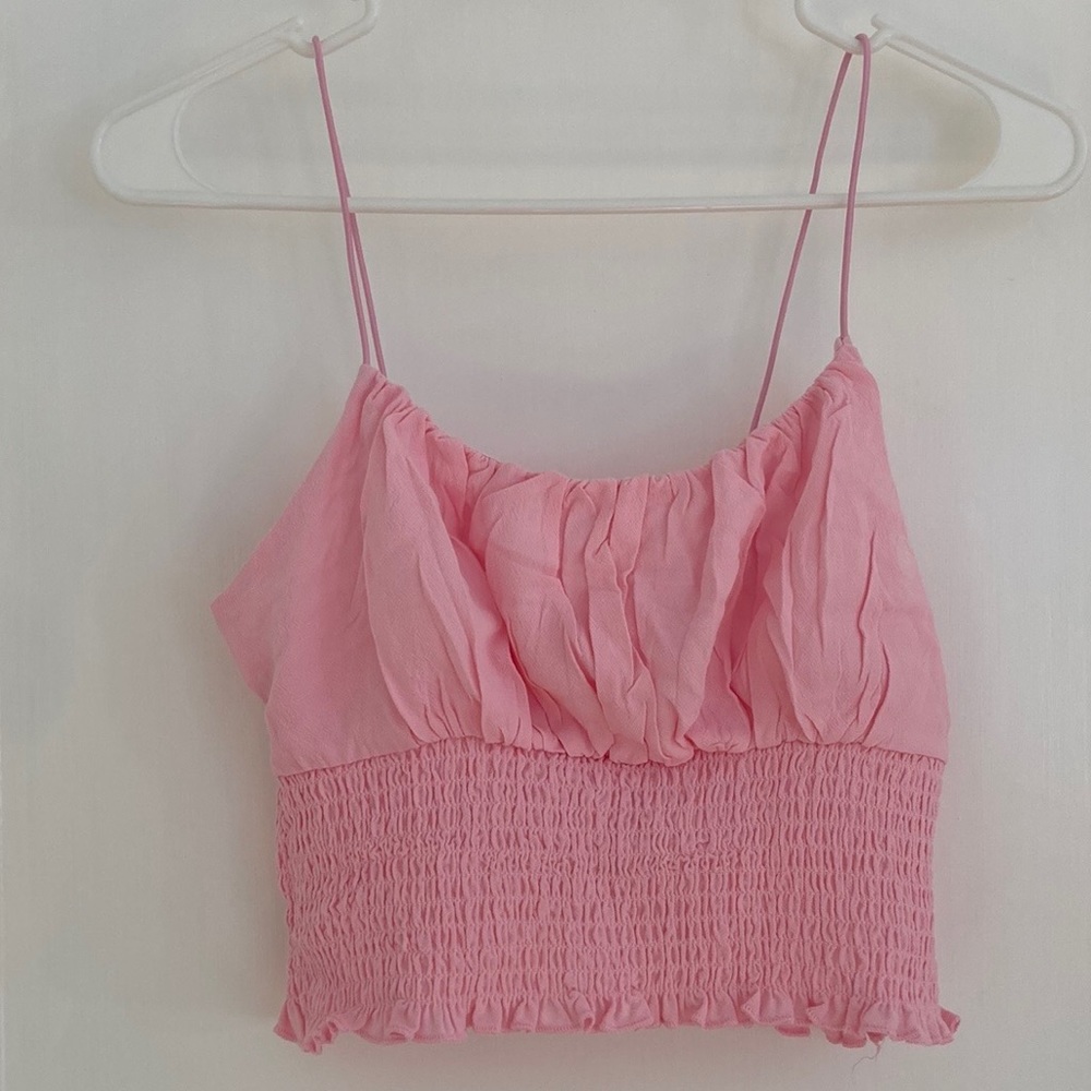 NWT PacSun LA Hearts Pink Ruffled Spaghetti Strap Tank